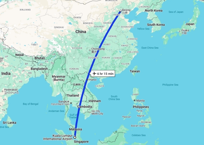 Fly from Malaysia to Beijing