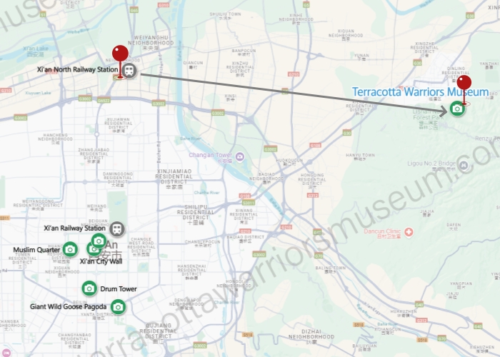Xi'an Terracotta Army Location Map