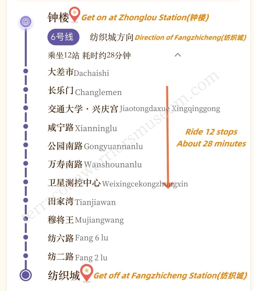 Zhonglou Station(钟楼) to Fangzhiche Station(纺织城)