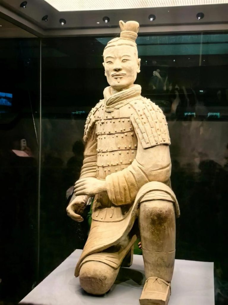 Frontal View of Kneeling Archer Figurine