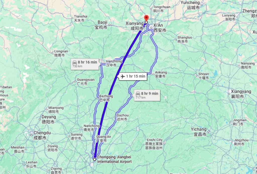 Fly from Chongqing to Xi'an