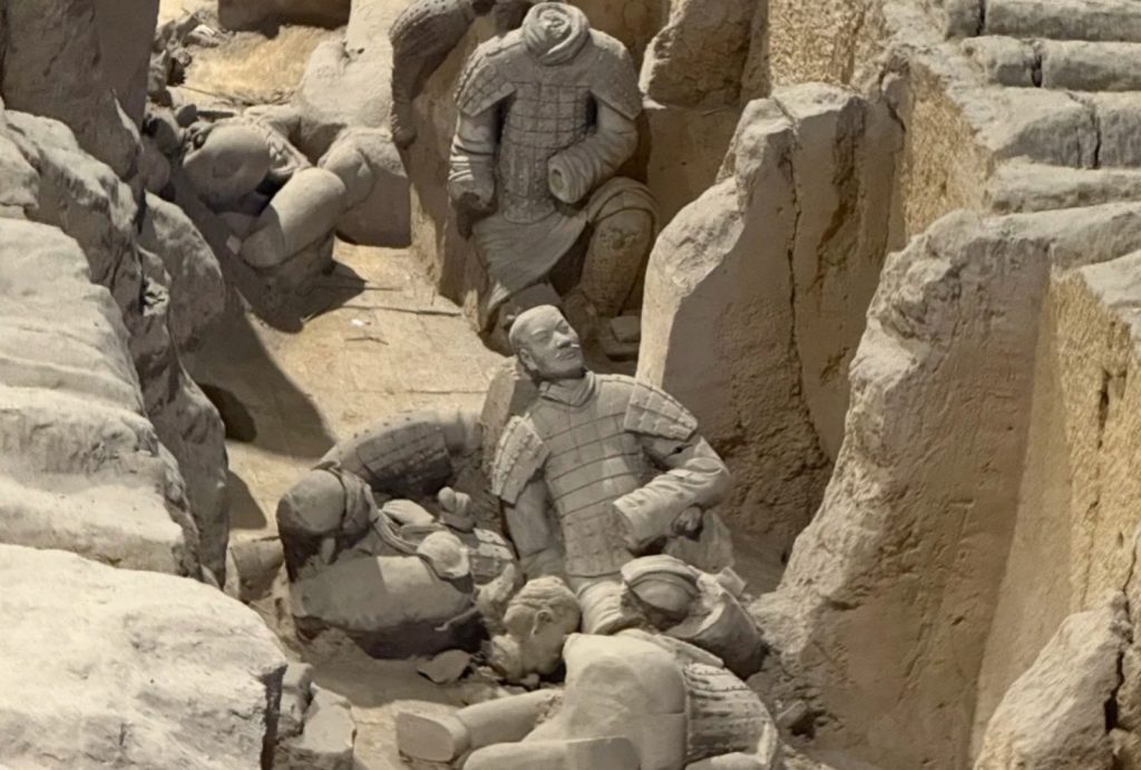 Fragments of Terracotta Warriors as discovered during excavation
