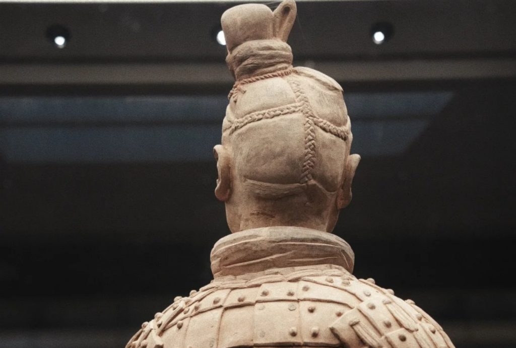 The back side of the soldier’s head