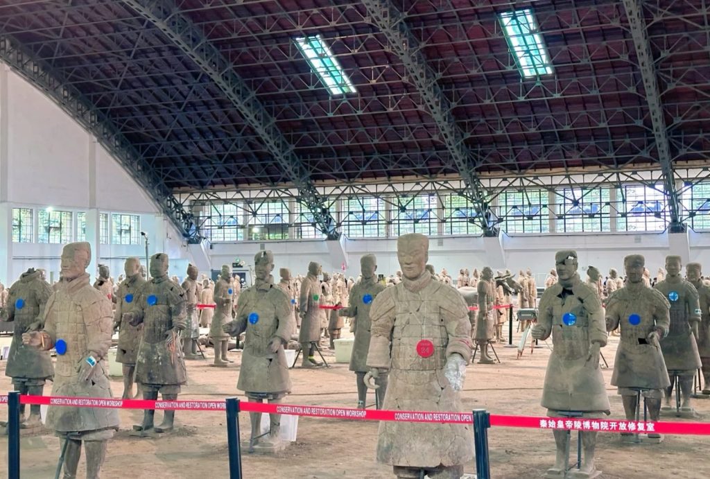 Restored terracotta warriors of diverse forms